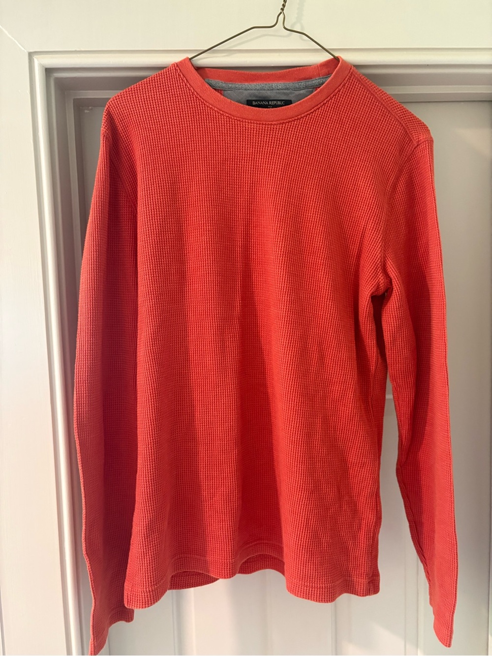 Banana Republic Men’s burnt orange Crewneck Waffle Knit Sweater